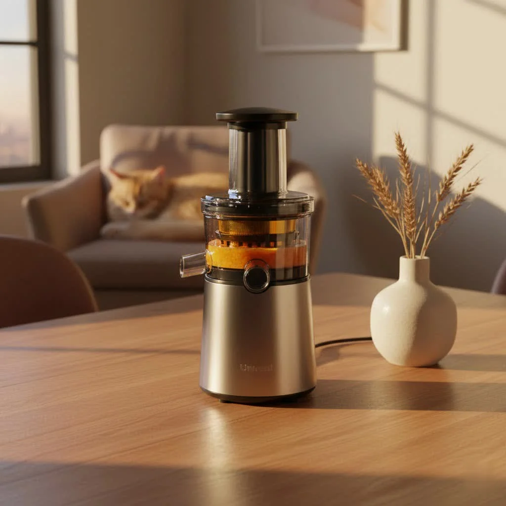 Electric citrus juicer with oranges and lemons