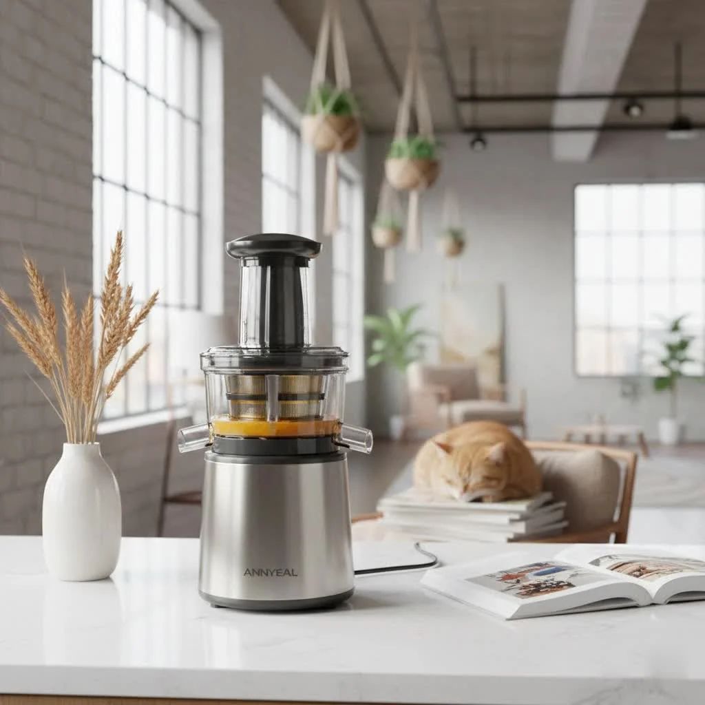 KitchenAid stand mixer with a juicer attachment