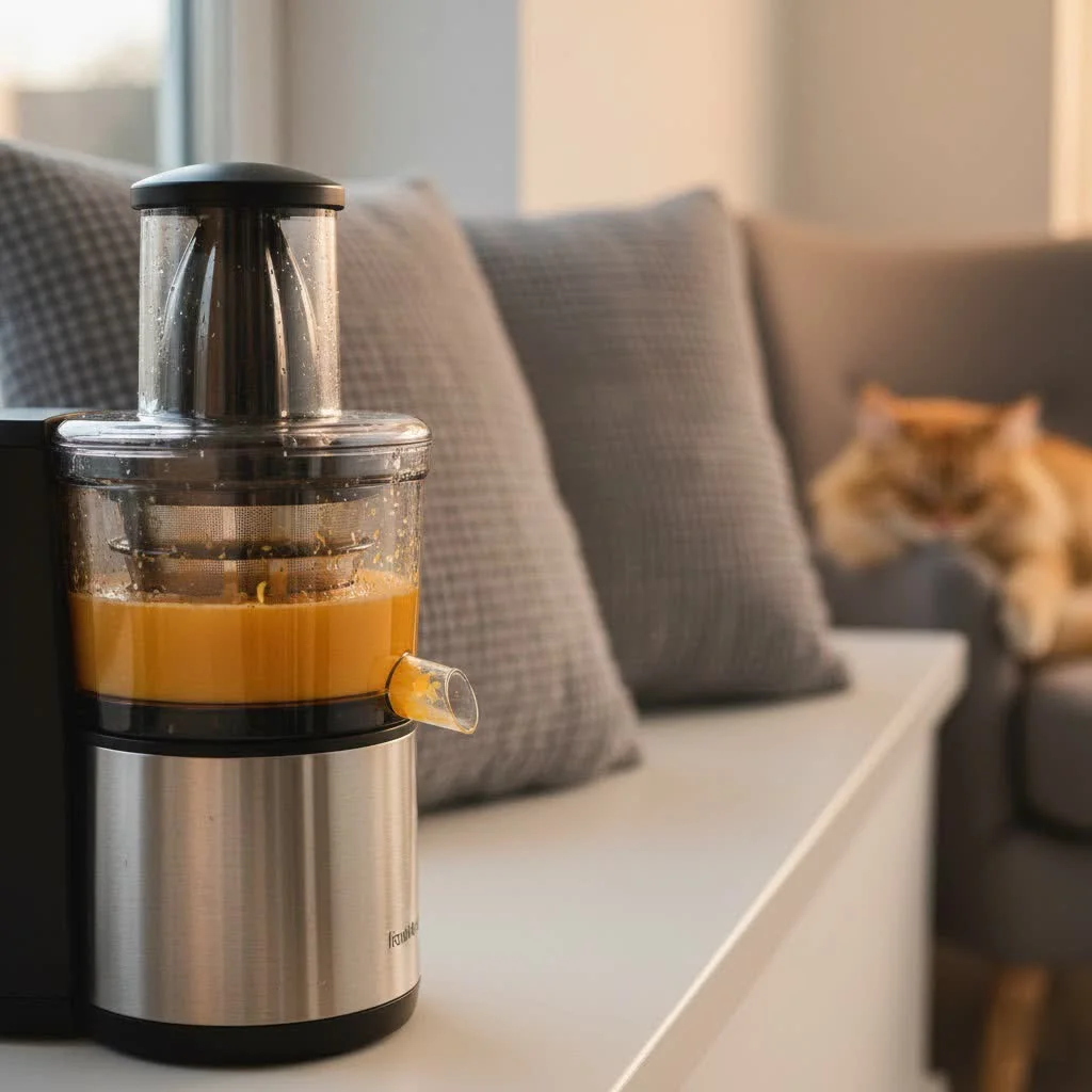 Black+Decker fruit and vegetable juicer on a kitchen counter